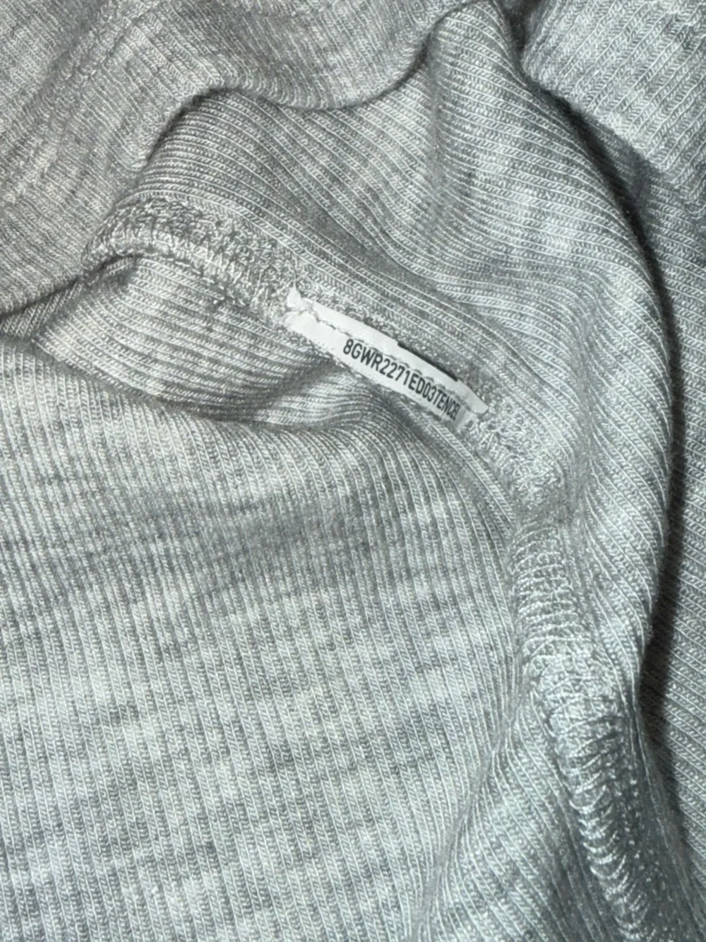 Abercrombie A&F Essentials Ribbed Square Neck Tee Gray Short Sleeve Tuckable S - Picture 4 of 7